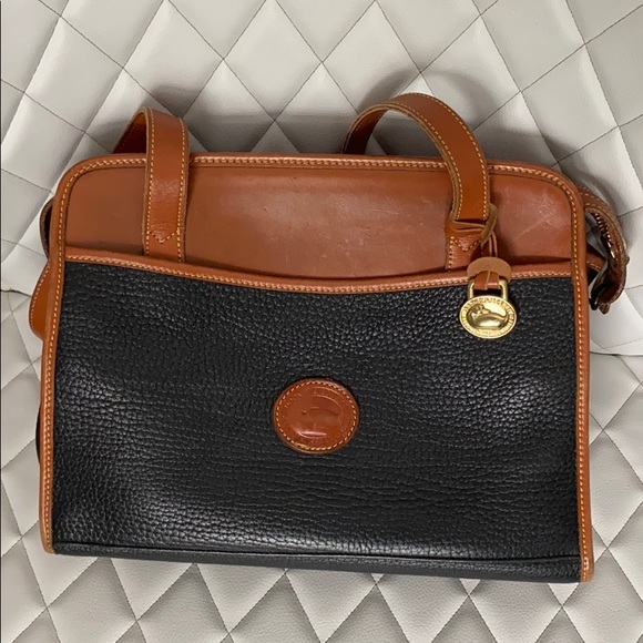 Dooney & Bourke Handbags - VINTAGE Dooney & Bourke Black & Tan Shoulder Bag